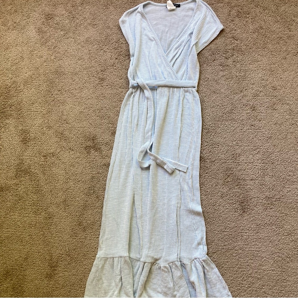 Caution to the Wind 3/4 Length Striped Dress
